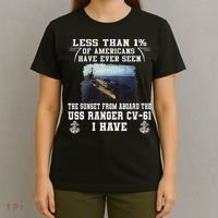 Uss Ranger Cv 61 Aircraft Carrier Black T-Shirt thumb 4