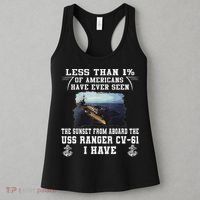Uss Ranger Cv 61 Aircraft Carrier Black Women's Tank Top thumb 3
