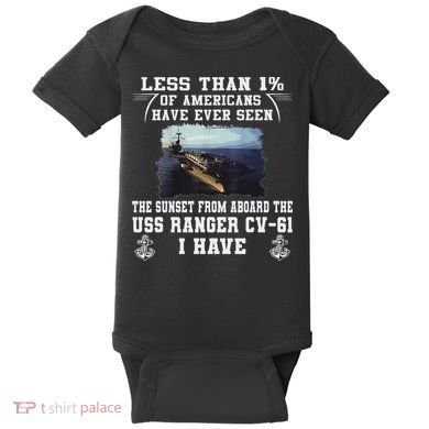 Uss Ranger Cv 61 Aircraft Carrier Black Baby Bodysuit