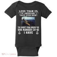 Uss Ranger Cv 61 Aircraft Carrier Black Baby Bodysuit thumb 0