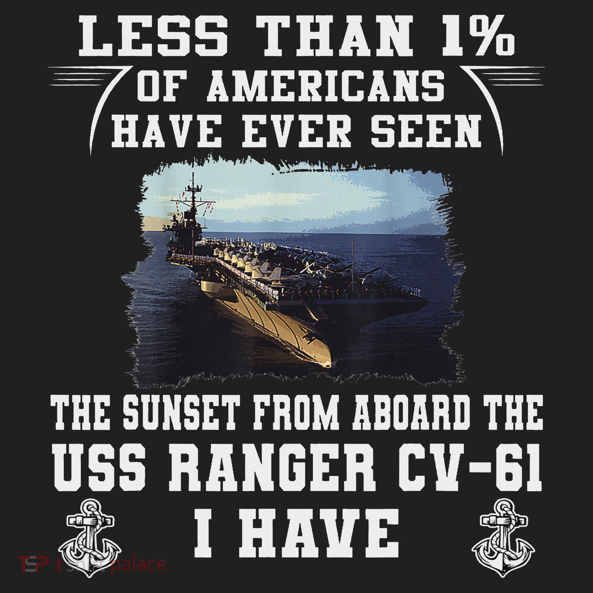 Uss Ranger Cv 61 Aircraft Carrier Black Golf Towel