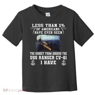 Uss Ranger Cv 61 Aircraft Carrier Black Toddler T-Shirt