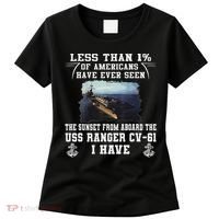 Uss Ranger Cv 61 Aircraft Carrier Black Women's T-Shirt thumb 0