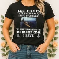 Uss Ranger Cv 61 Aircraft Carrier Black Women's T-Shirt thumb 2