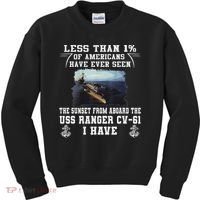 Uss Ranger Cv 61 Aircraft Carrier Black Kids Sweatshirt thumb 0