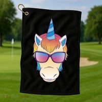 Unicorn Rainbow Cartoon Golf Towel thumb 1