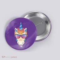 Unicorn Rainbow Cartoon Button thumb 0