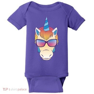Unicorn Rainbow Cartoon Baby Bodysuit