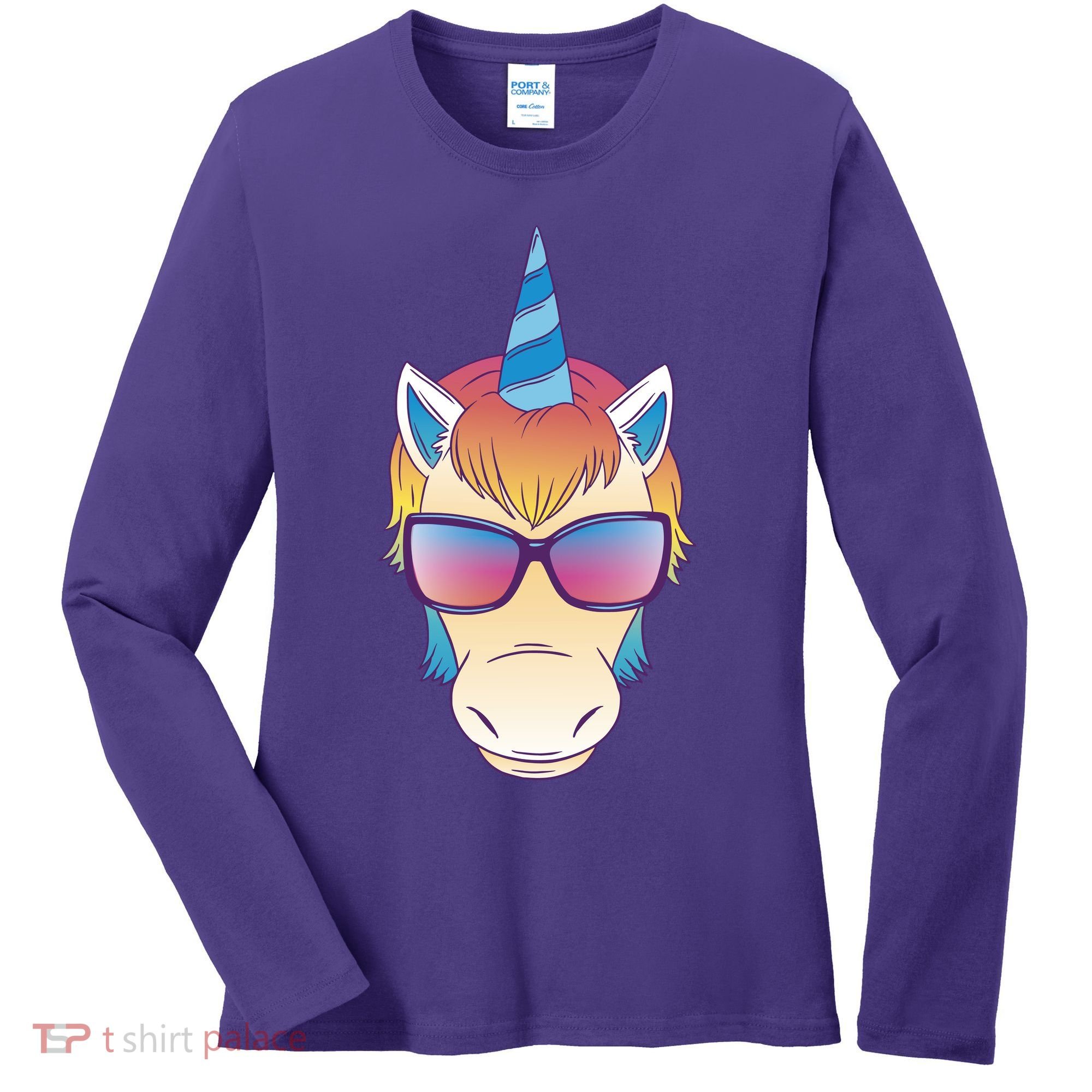 Unicorn Rainbow Cartoon Women's Long Sleeve Shirt