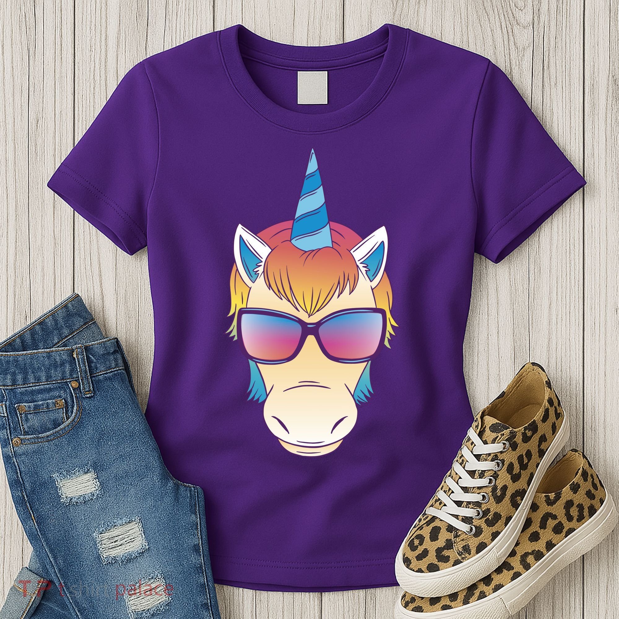 Unicorn Rainbow Cartoon Women's T-Shirt