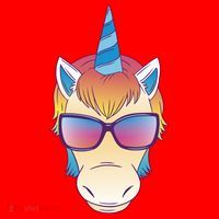 Unicorn Rainbow Cartoon Santa Hat thumb 1