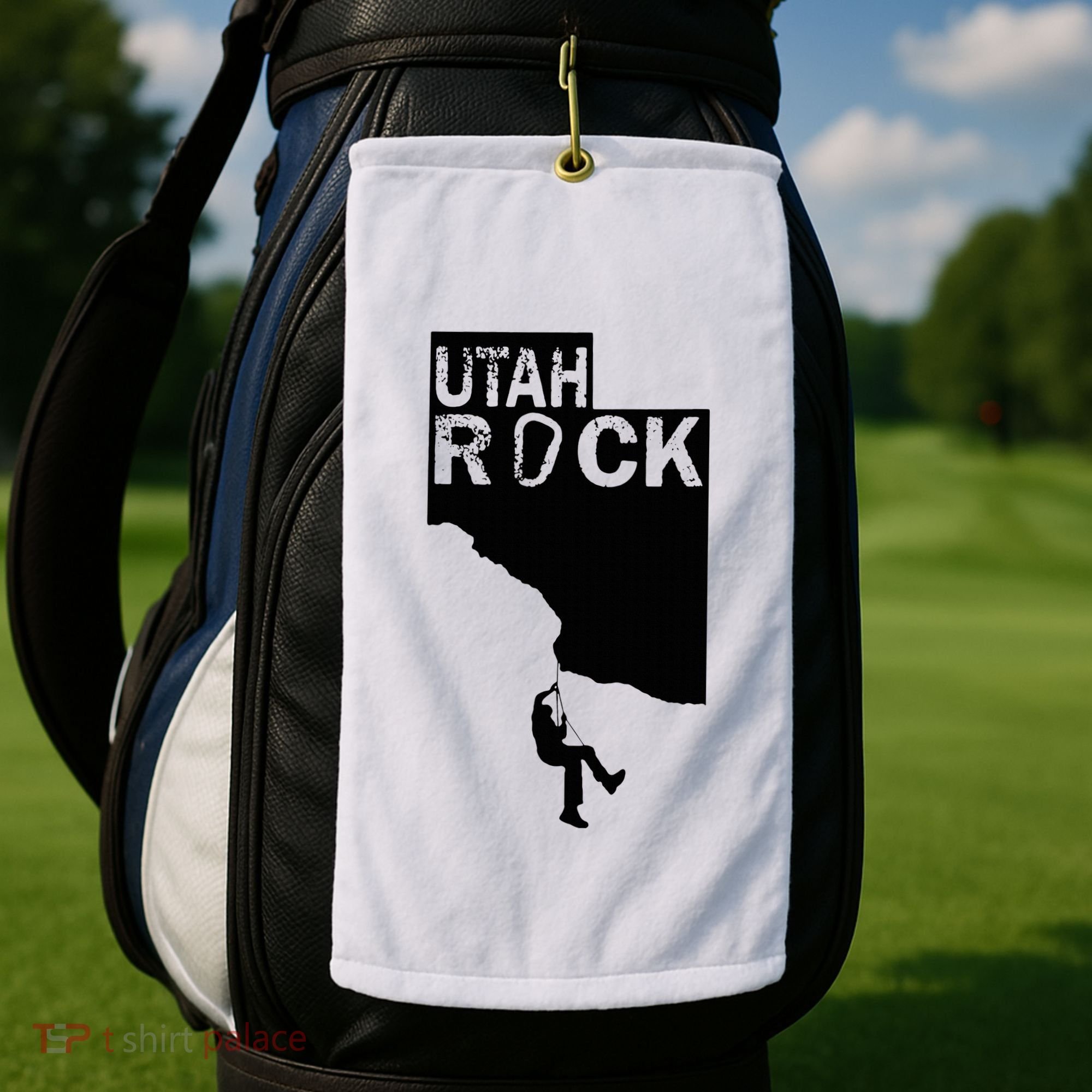 Utah Rock Climbing Golf Towel