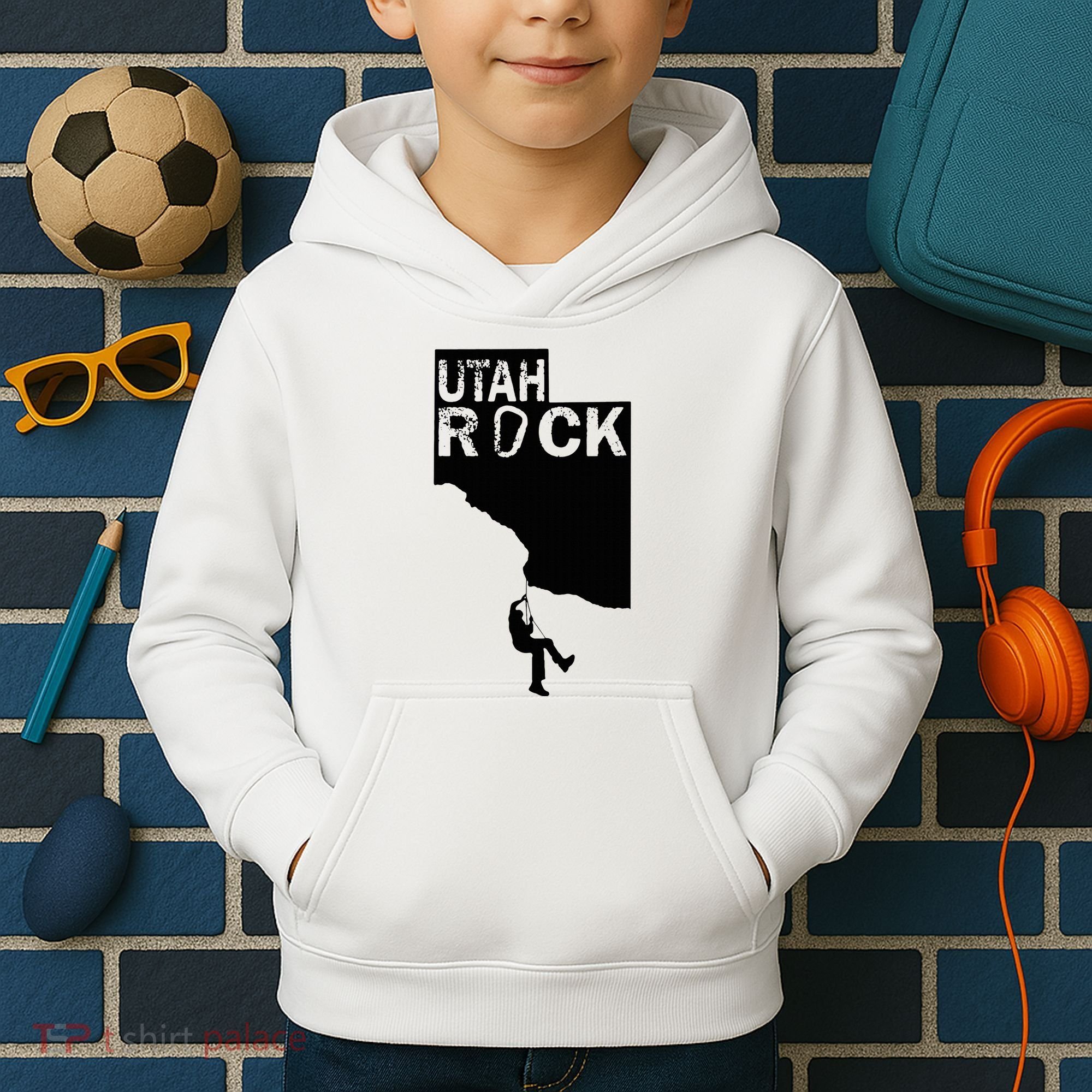 Utah Rock Climbing Kids Hoodie
