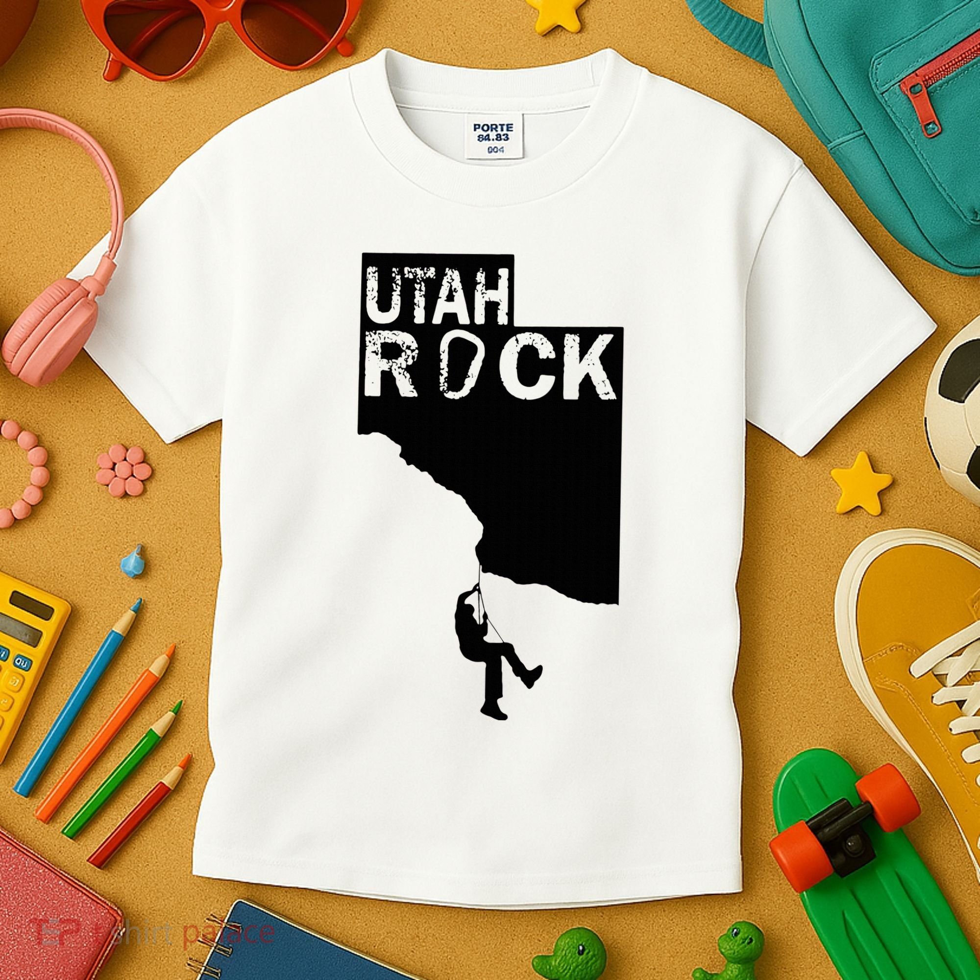 Utah Rock Climbing Kids T-Shirt