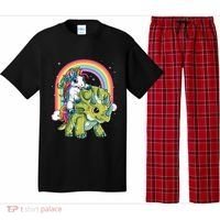 Unicorn Riding Dinosaur Triceratops Rainbow Pajama Set thumb 0