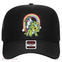 Unicorn Riding Dinosaur Triceratops Rainbow Hat thumb 0