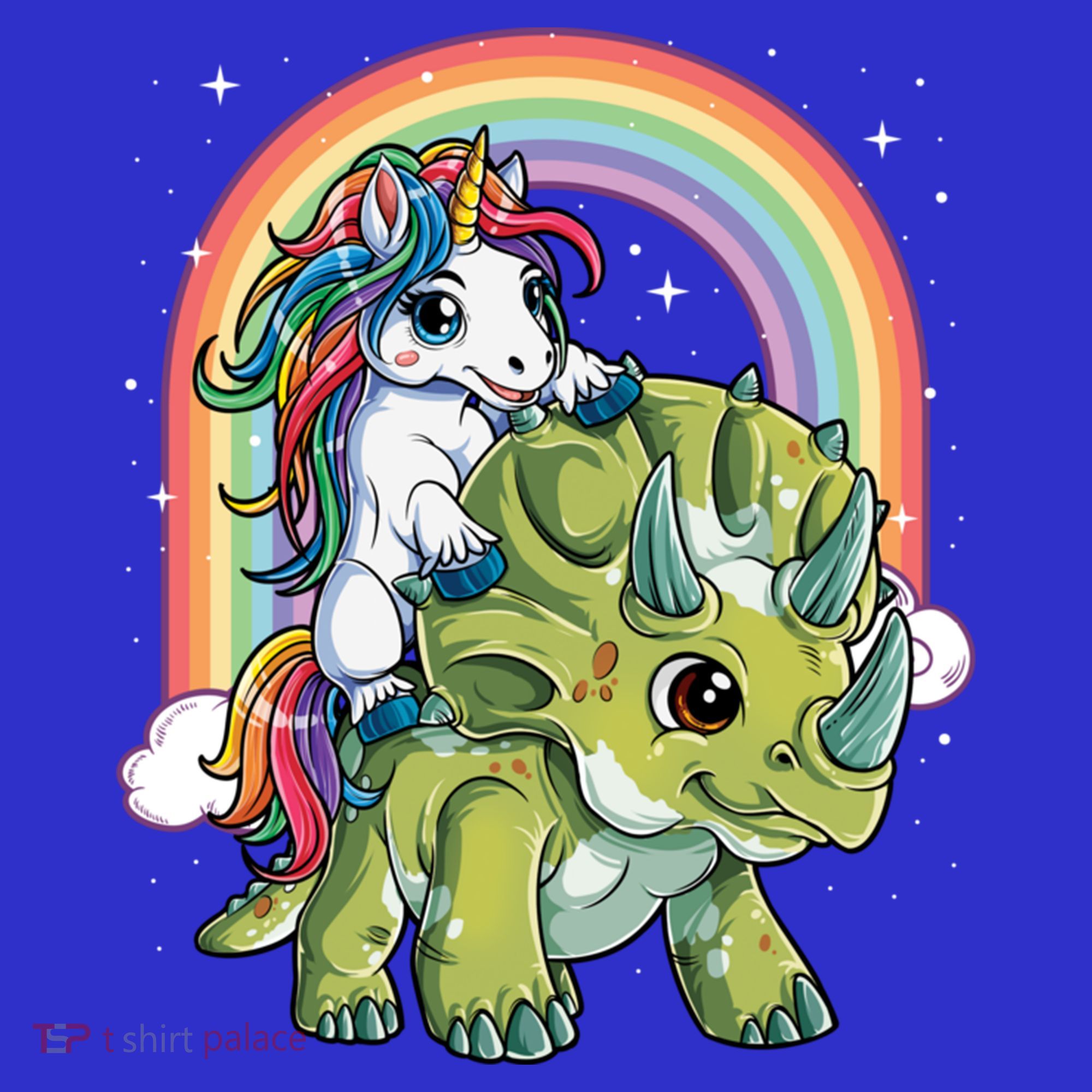 Unicorn Riding Dinosaur Triceratops Funny Boys Girls Rainbow Gift Women's Tank Top
