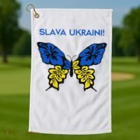 Ukraine Resilience Freedom & Strength Stand With Ukraine Golf Towel thumb 1