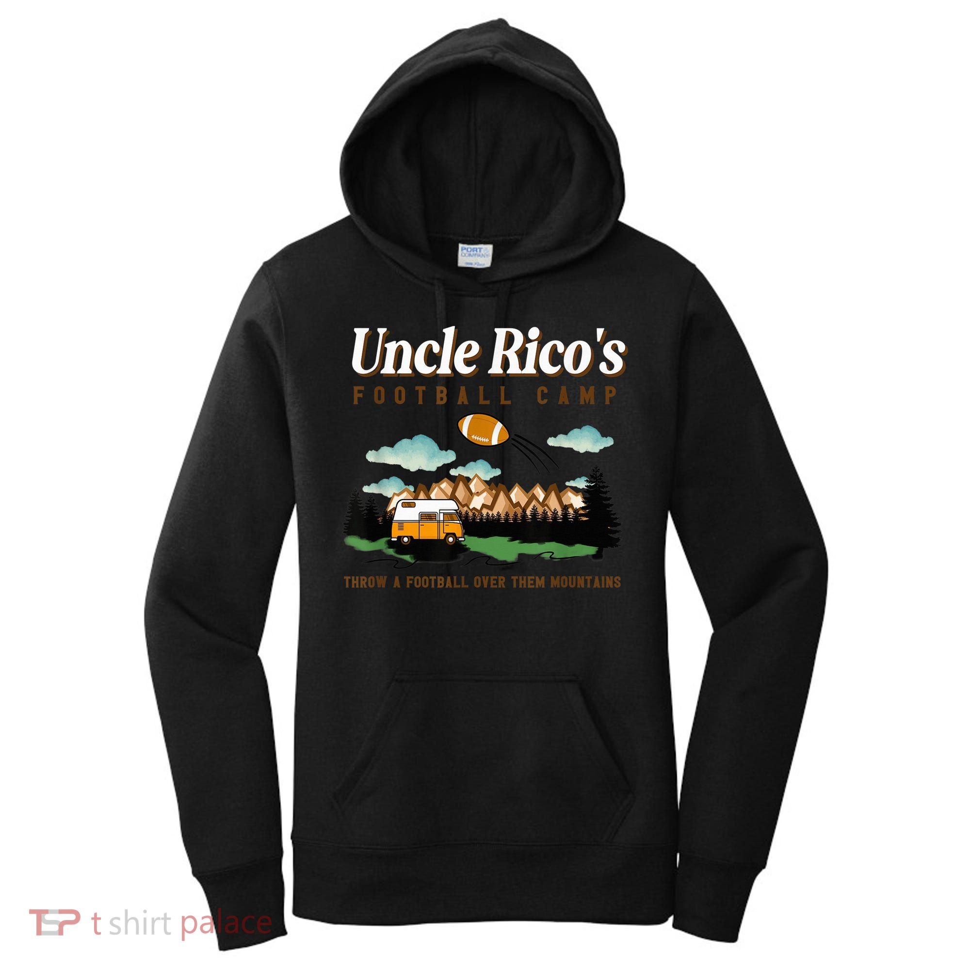 Uncle Rico's Football Camp Throw A Football Over Them Women's Hoodie