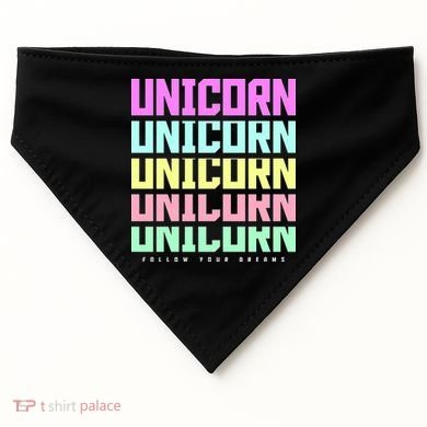 Unicorn Repeat Follow Your Dream USA-Made Doggie Bandana