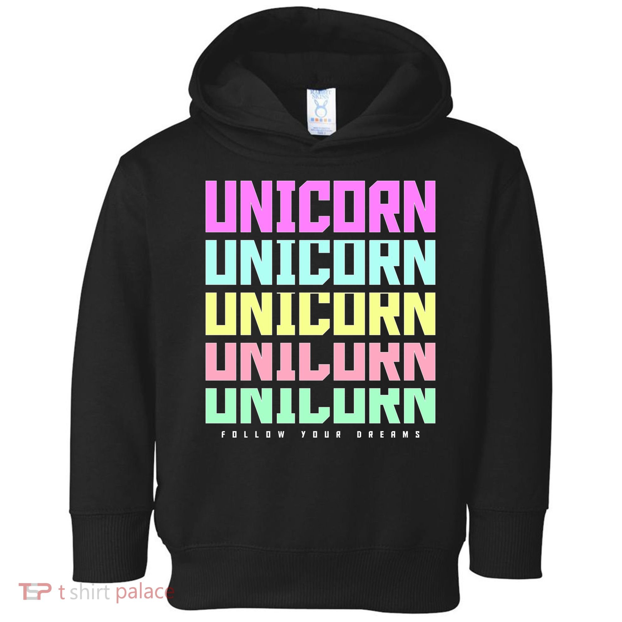 Unicorn Repeat Follow Your Dream Toddler Hoodie