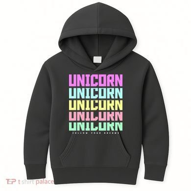 Unicorn Repeat Follow Your Dream Kids Hoodie