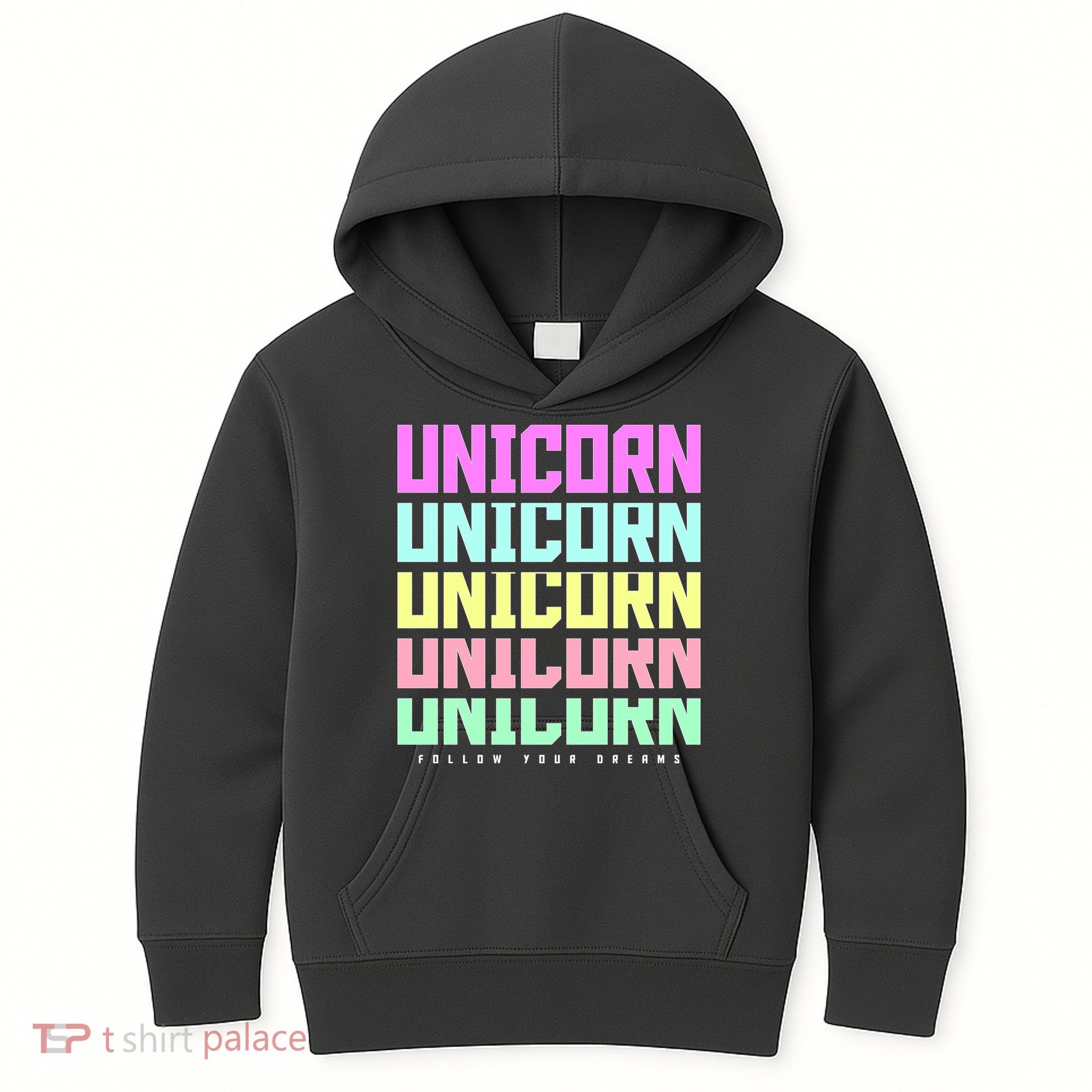 Unicorn Repeat Follow Your Dream Kids Hoodie