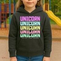 Unicorn Repeat Follow Your Dream Kids Hoodie thumb 3