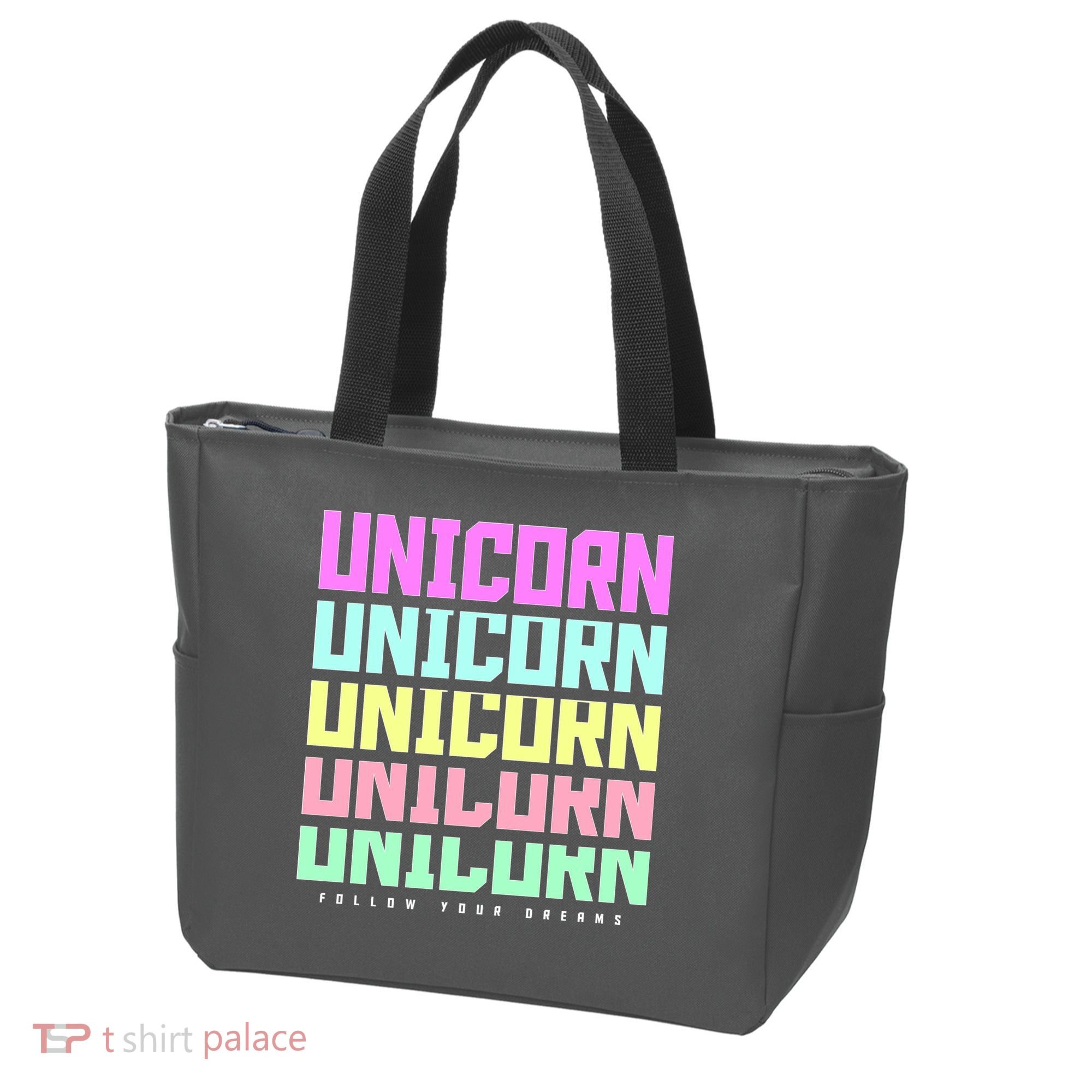 Unicorn Repeat Follow Your Dream Tote Bag