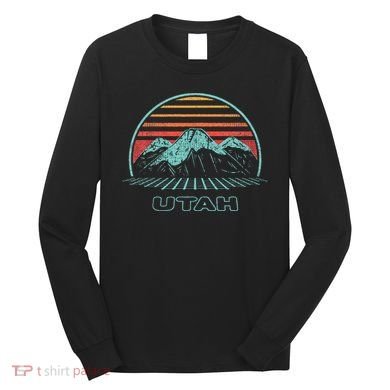 Utah Retro Mountain Hiking 80s Style Long Sleeve Shirt