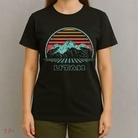 Utah Retro Mountain Hiking 80s Style T-Shirt thumb 4