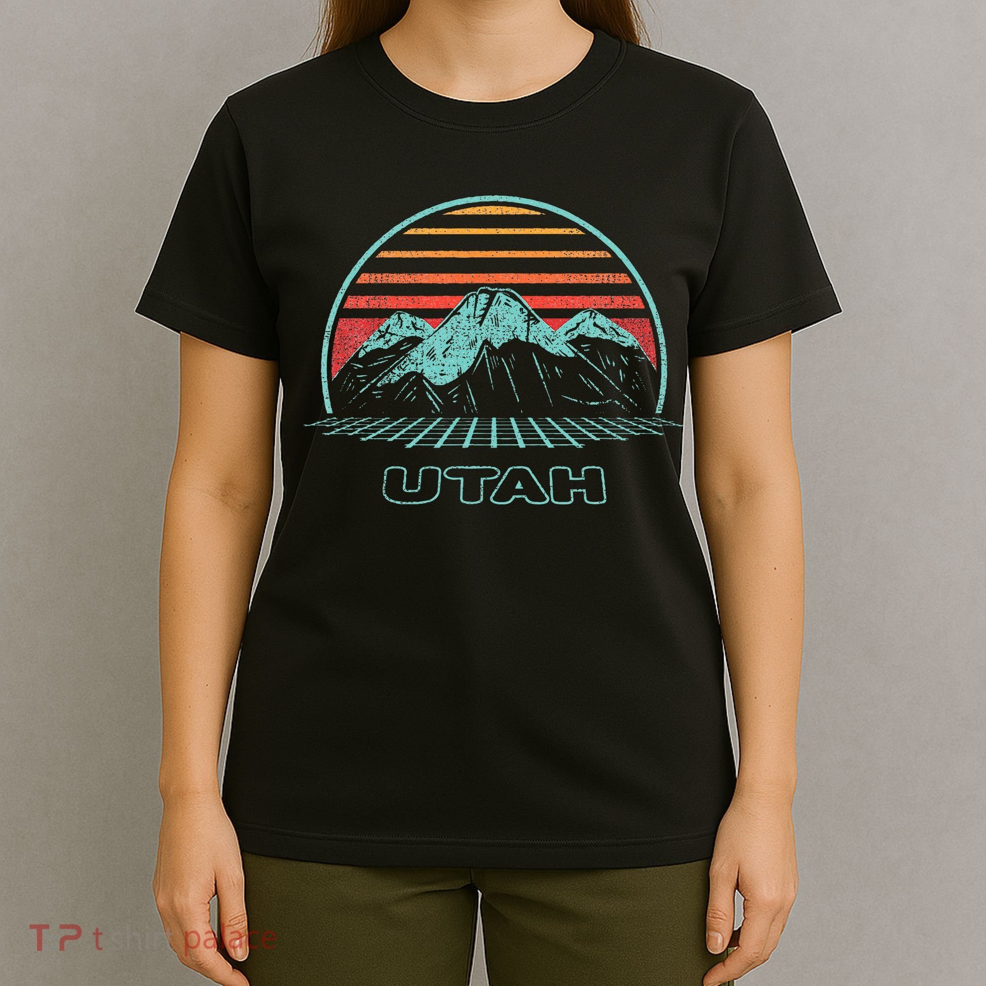 Utah Retro Mountain Hiking 80s Style T-Shirt