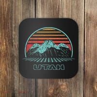 Utah Retro Mountain Hiking 80s Style Coaster thumb 0