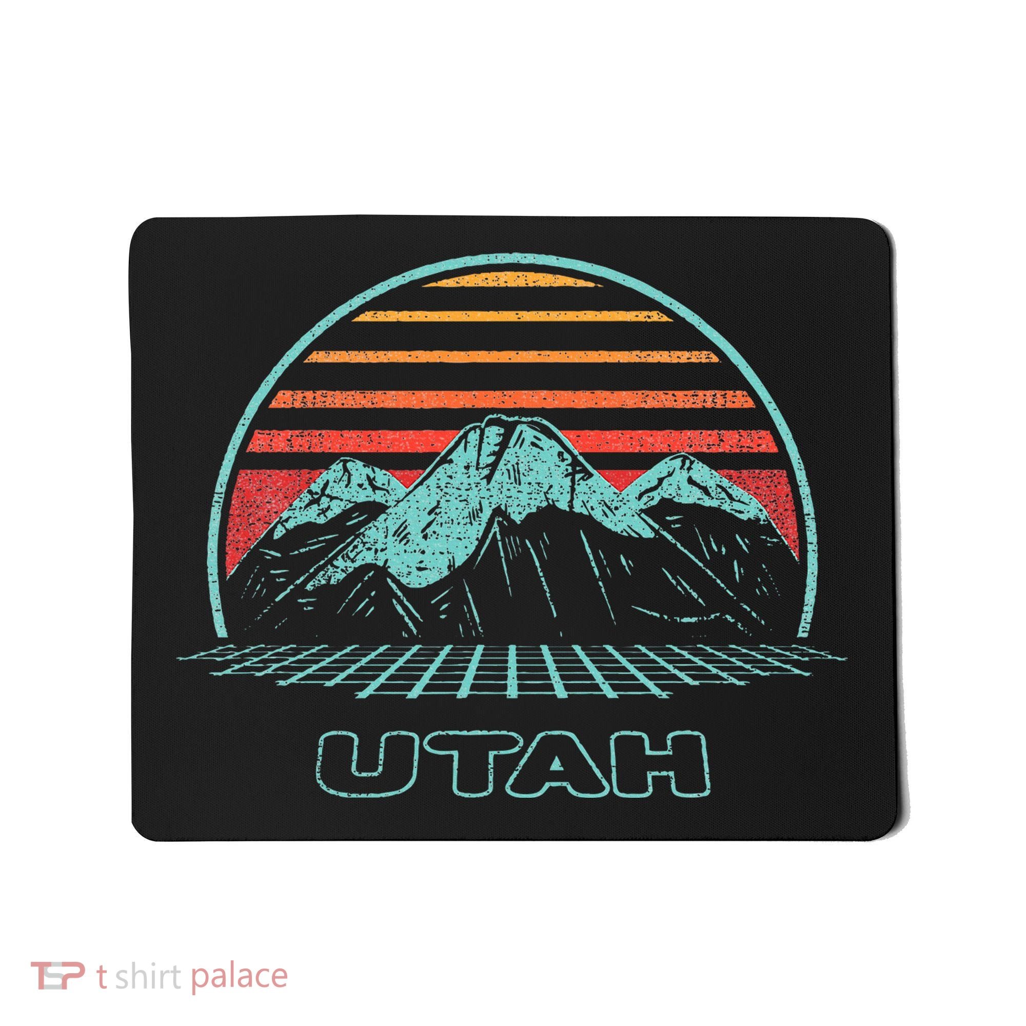 Utah Retro Mountain Hiking 80s Style Mousepad