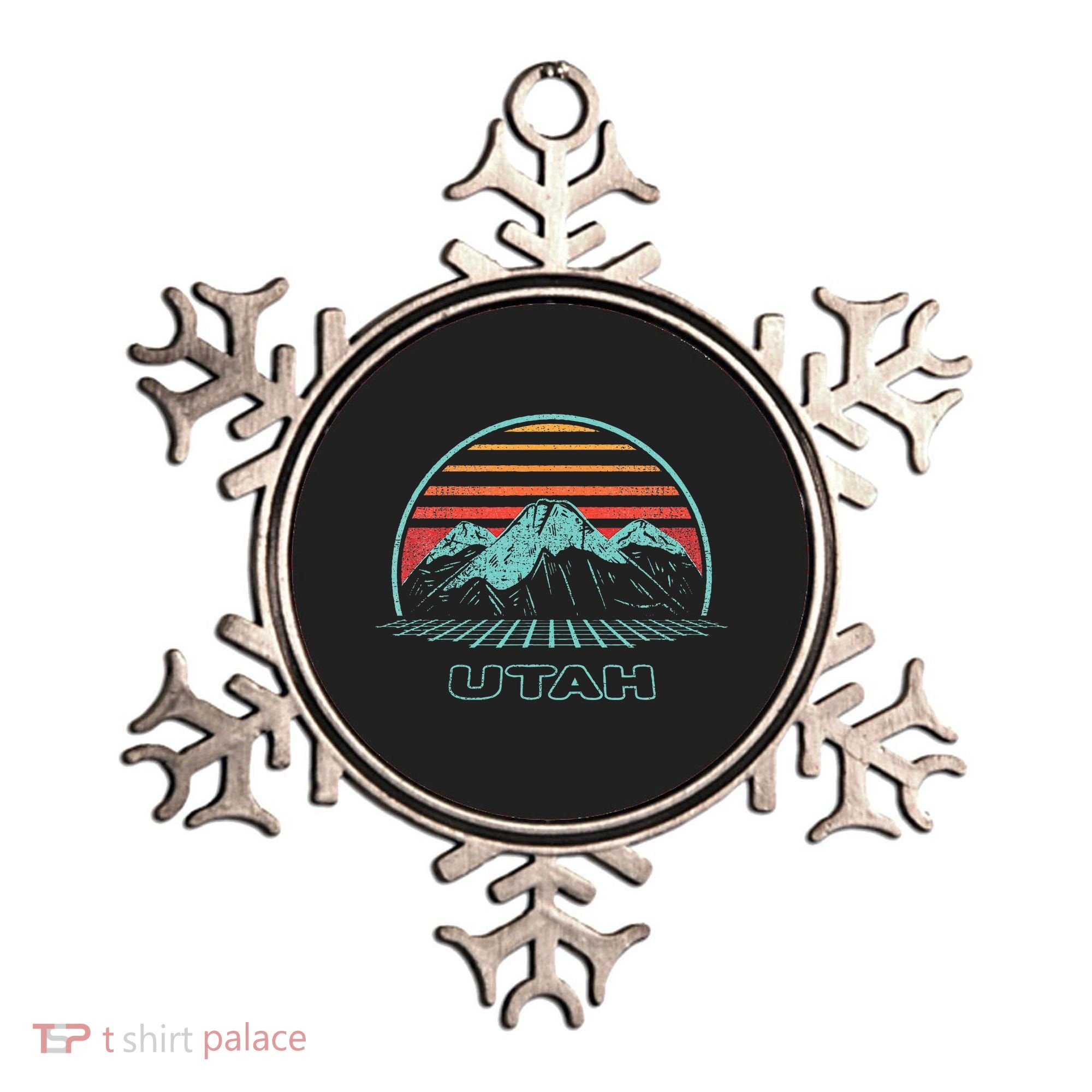 Utah Retro Mountain Hiking 80s Style Ornament