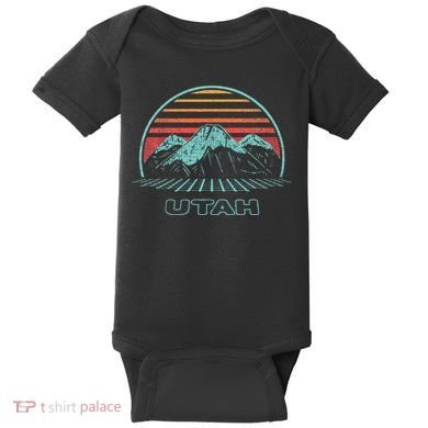 Utah Retro Mountain Hiking 80s Style Baby Bodysuit