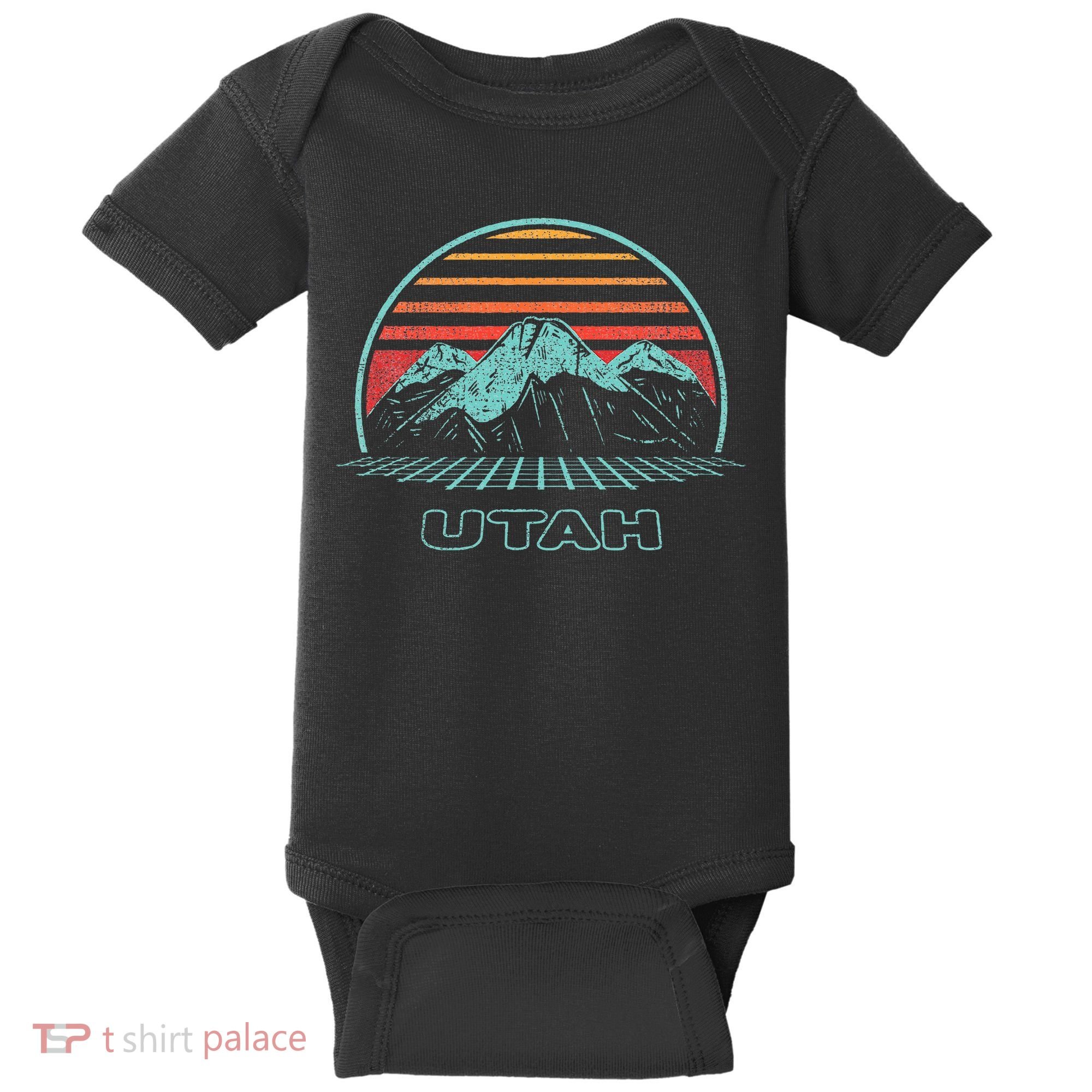 Utah Retro Mountain Hiking 80s Style Baby Bodysuit