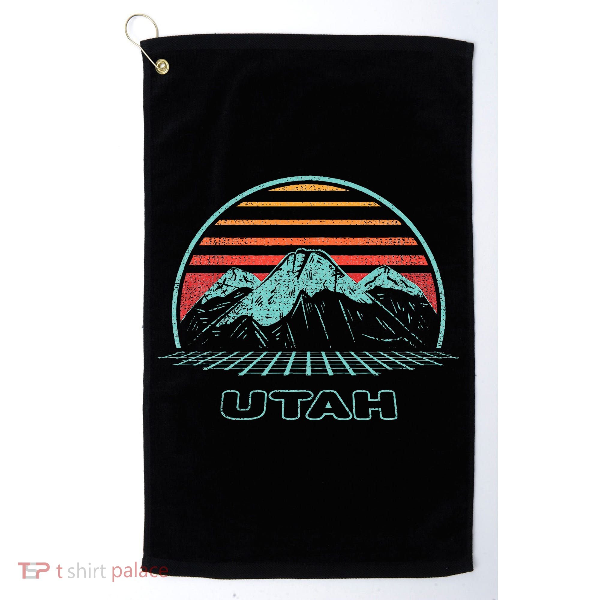 Utah Retro Mountain Hiking 80s Style Golf Towel