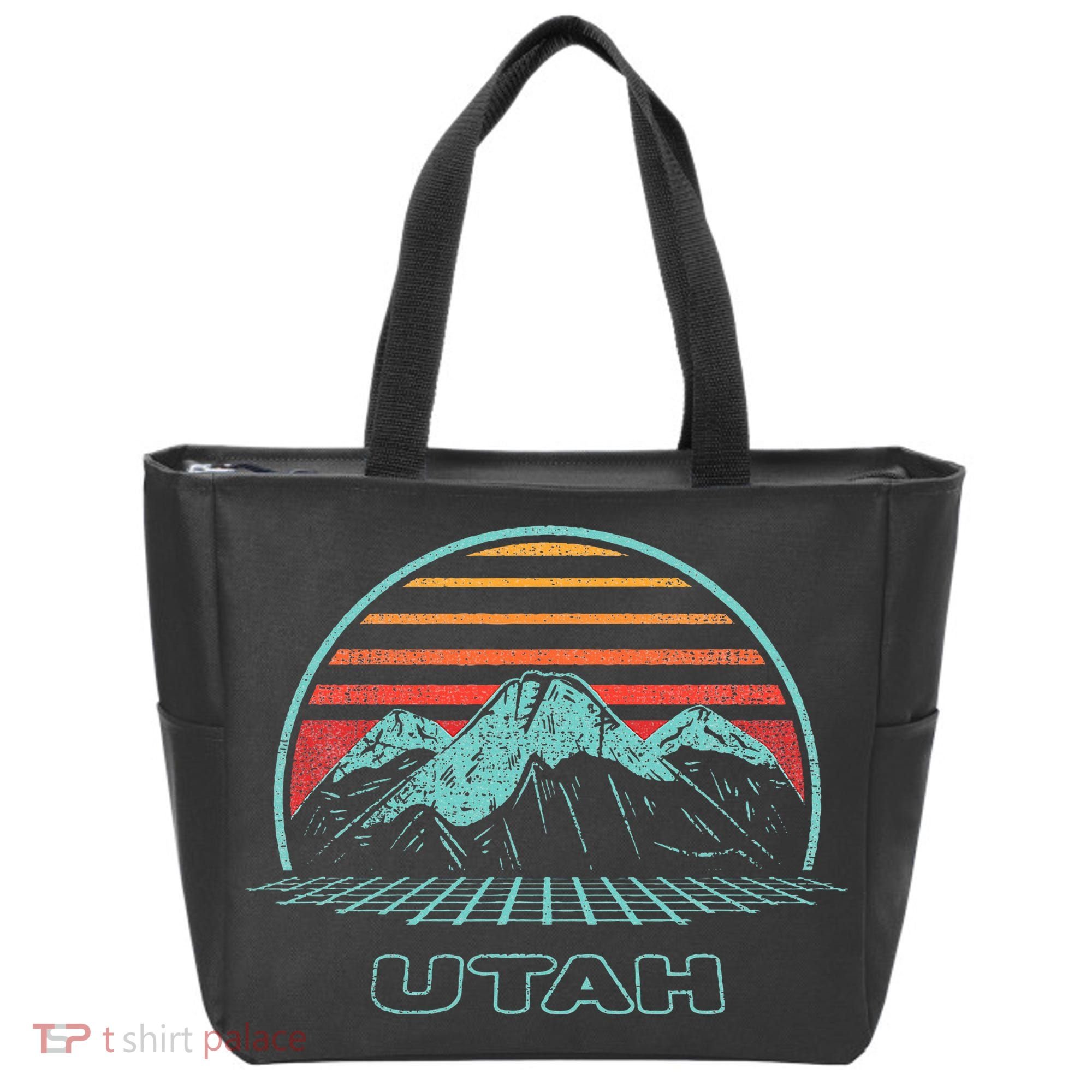 Utah Retro Mountain Hiking 80s Style Tote Bag
