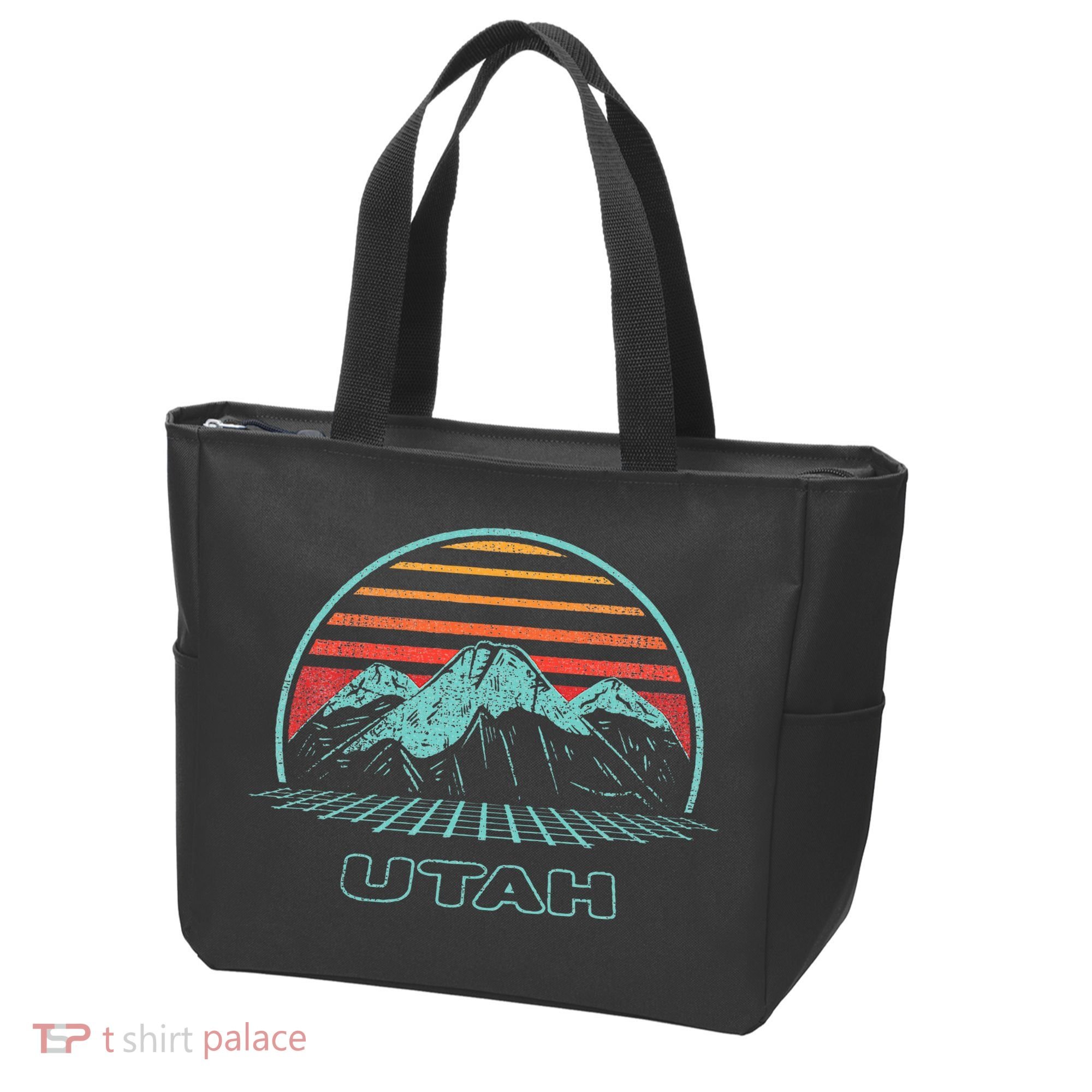 Utah Retro Mountain Hiking 80s Style Tote Bag