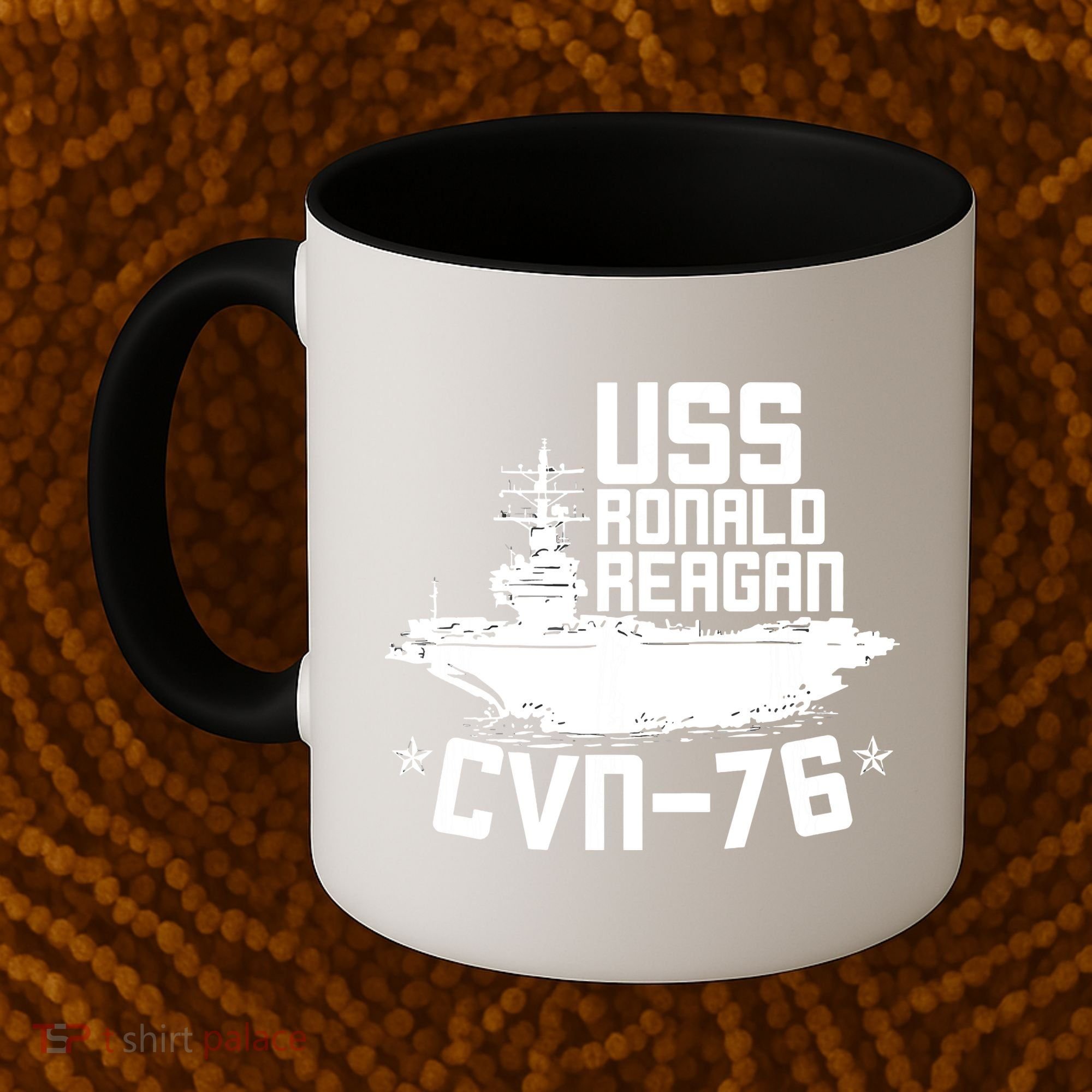 Uss Ronald Regan Cvn76 Aircraft Carrier For A Veteran Coffee Mug