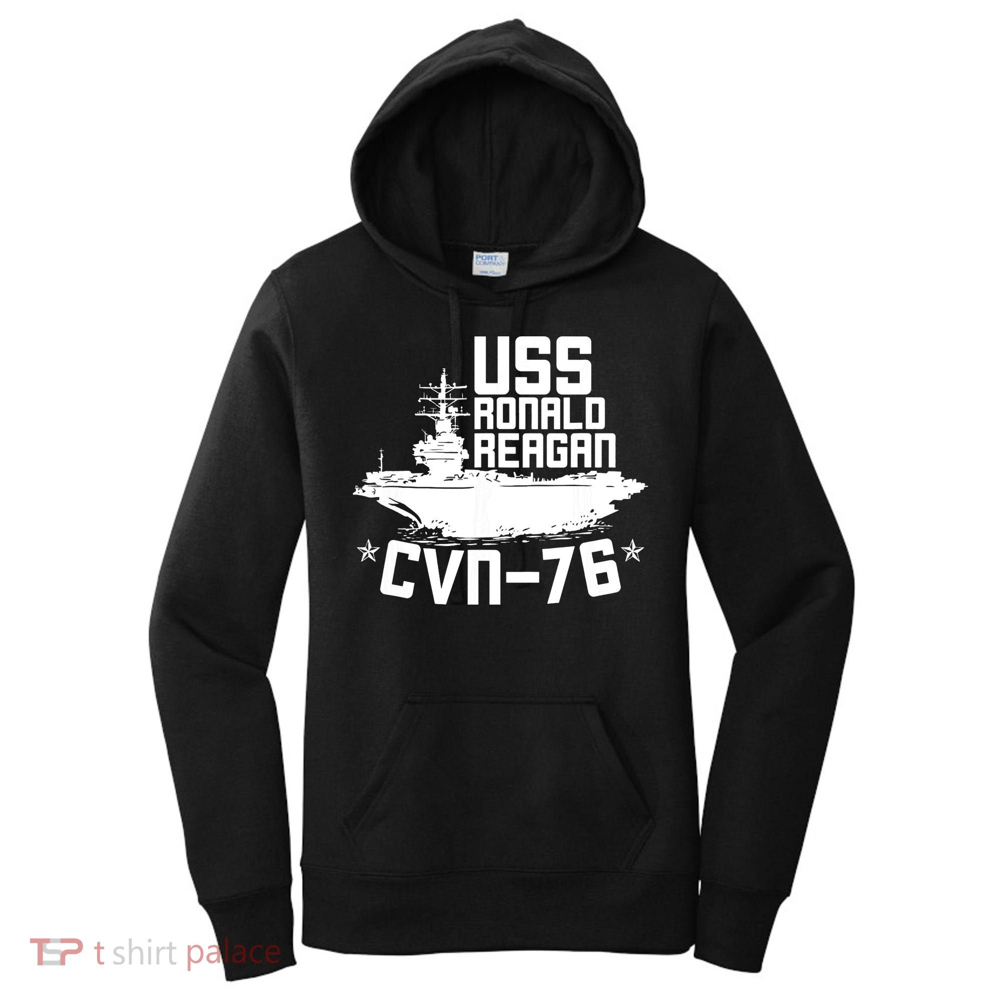 Uss Ronald Regan Cvn76 Aircraft Carrier For A Veteran Women's Hoodie