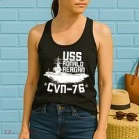 Uss Ronald Regan Cvn76 Aircraft Carrier For A Veteran Women's Tank Top thumb 2