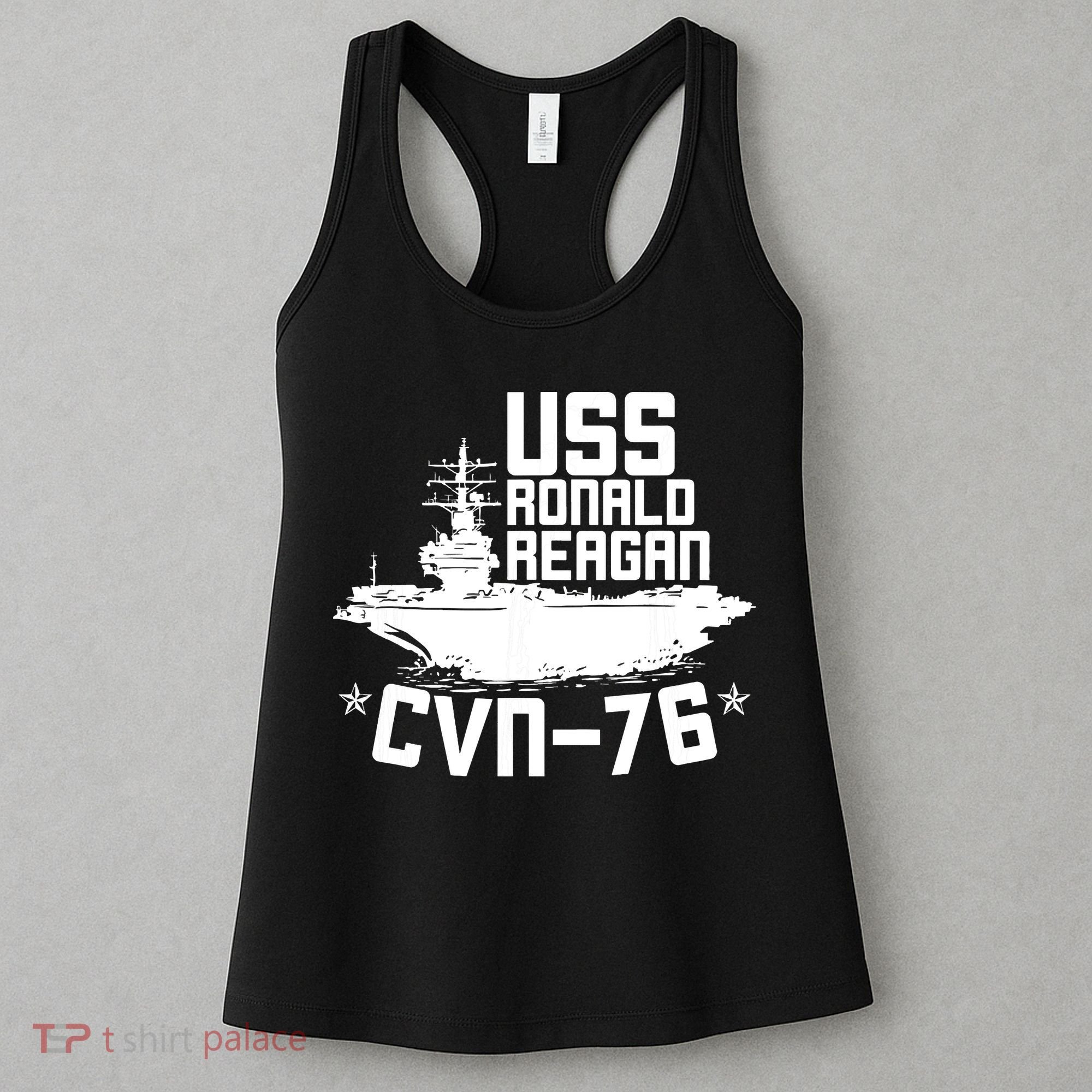 Uss Ronald Regan Cvn76 Aircraft Carrier For A Veteran Women's Tank Top