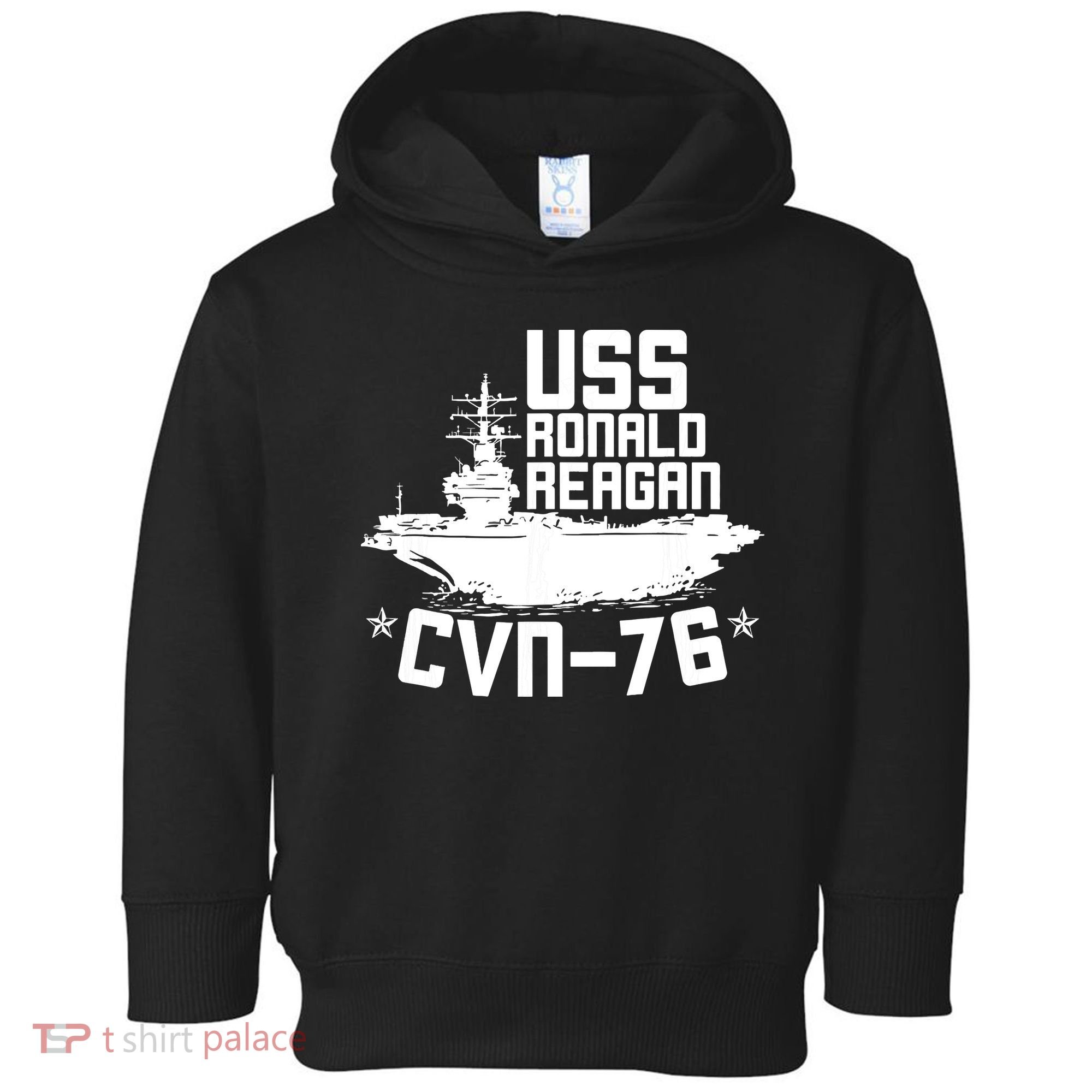 Uss Ronald Regan Cvn76 Aircraft Carrier For A Veteran Toddler Hoodie