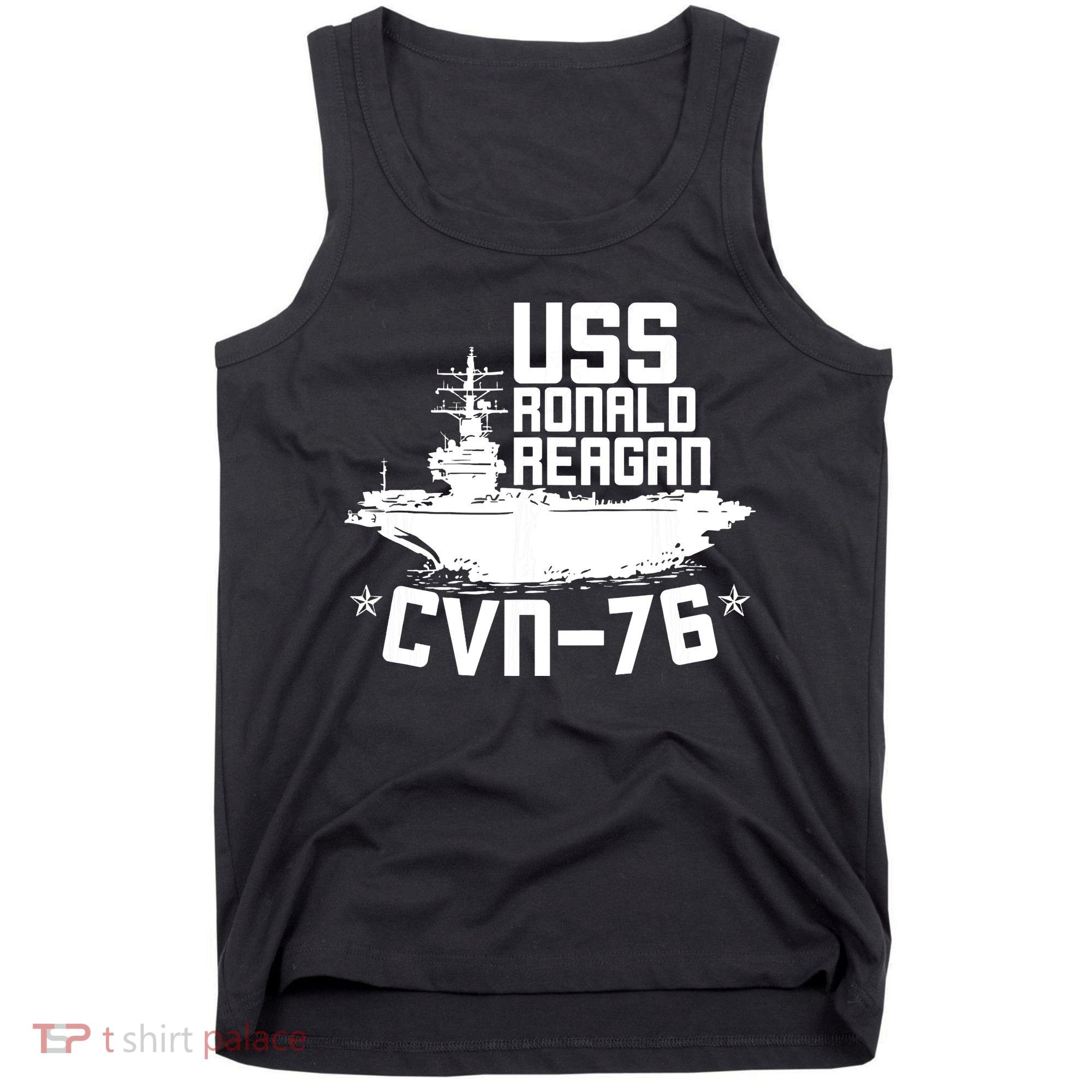 Uss Ronald Regan Cvn76 Aircraft Carrier For A Veteran Tank Top