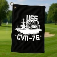 Uss Ronald Regan Cvn76 Aircraft Carrier For A Veteran Golf Towel thumb 1