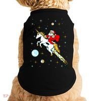 Unicorn Riding Space Pixel Santa Christmas Gift Doggie Tank thumb 0