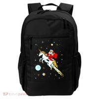 Unicorn Riding Space Pixel Santa Christmas Gift Backpack thumb 0