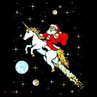 Unicorn Riding Space Pixel Santa Christmas Gift Coffee Mug thumb 5
